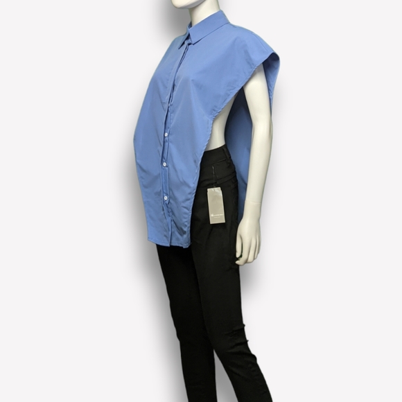 Shein Solid Split Side Top in Blue, M - Picture 7 of 9